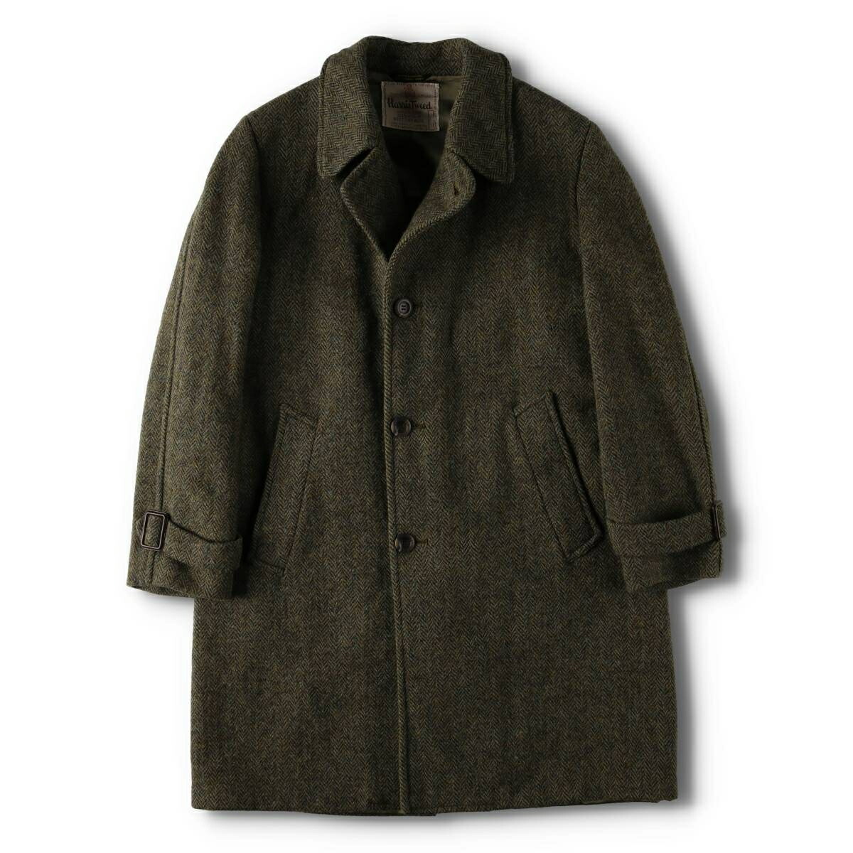 古着 60年代 Harris Tweed ハリスツイード ヘリンボーン ウールロング