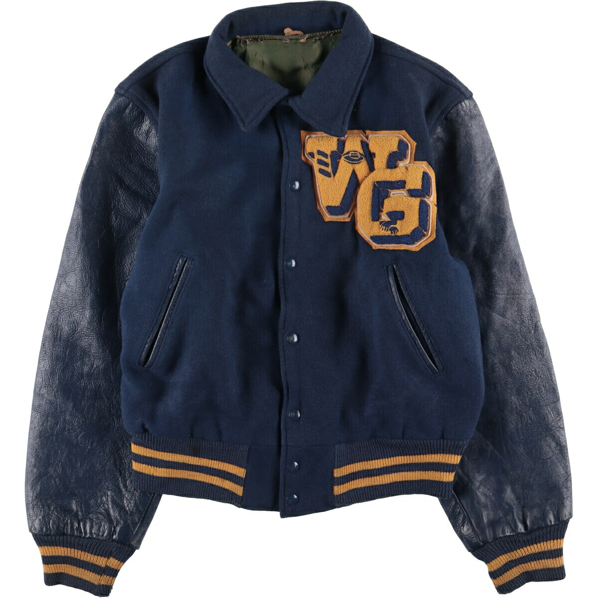 古着 ～70年代 HATCHERS Honus Wagner Athletic Goods 袖革ウール