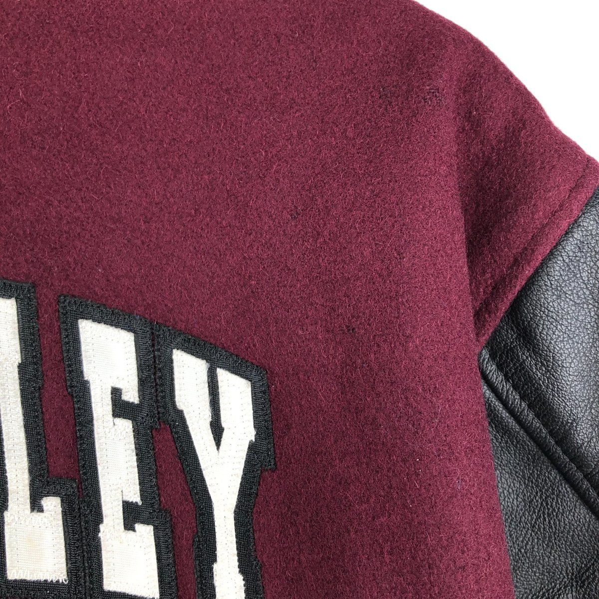 古着 90年代 GAME Sportswear 中綿入り 袖革ウールボタンスタジャン