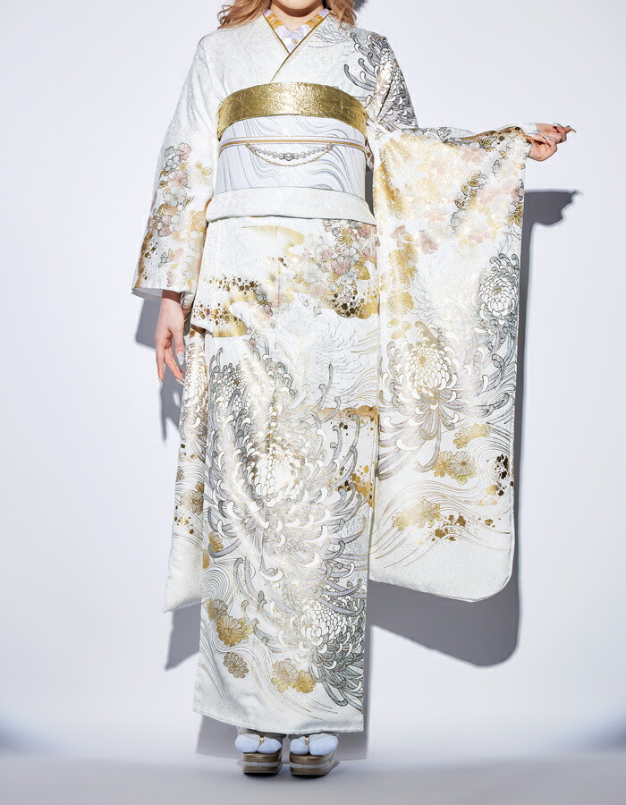 楽天市場】振袖 レンタル 成人式 フルセット 振袖レンタル 白地 金銀