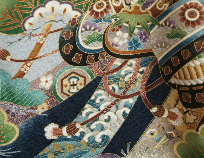 楽天市場】お宮参り 着物 男の子 絹100％ 正絹 男児初着 紺地青濃淡