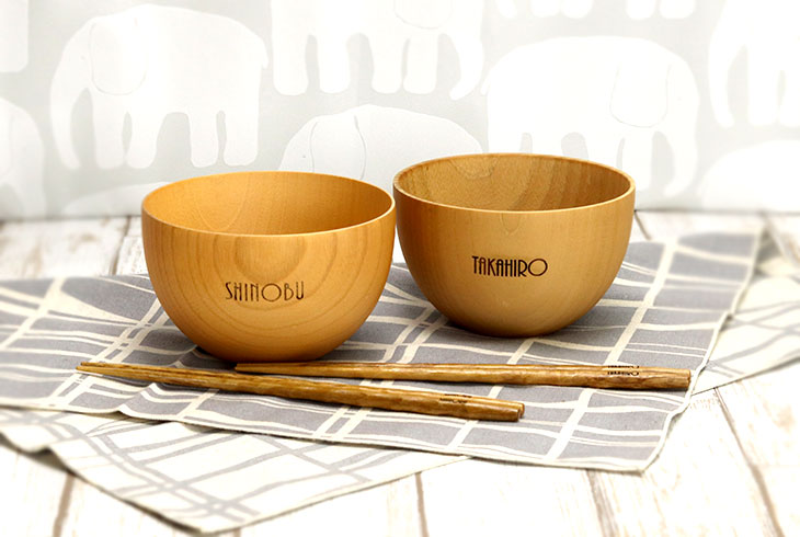 楽天市場】名入れ 木製 マルチボウル 大 栗の木 箸 ペア セット 夫婦