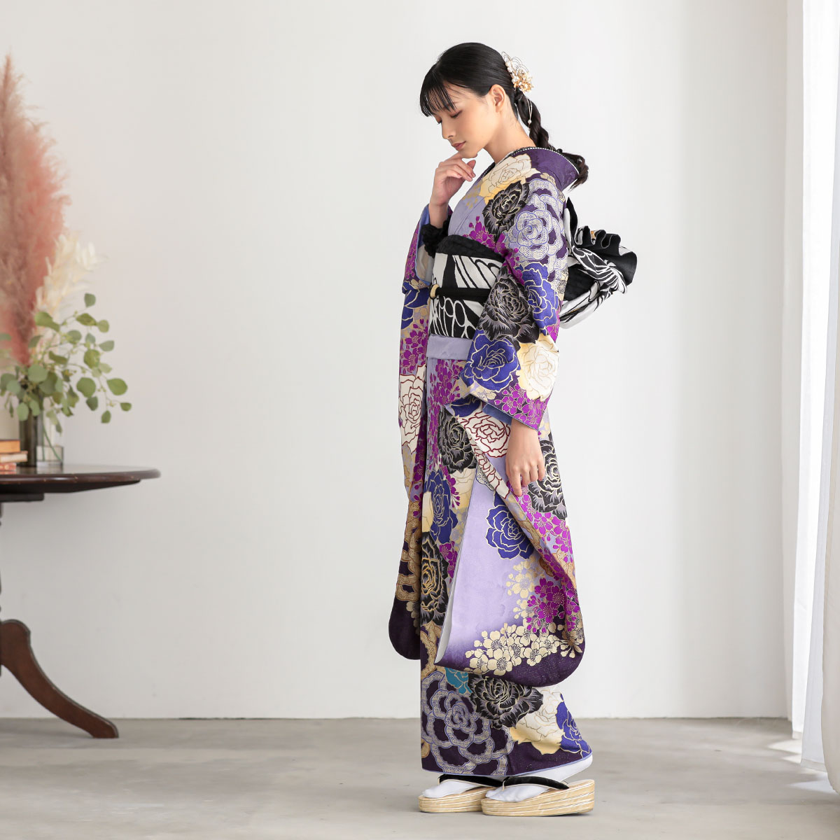 楽天市場】【成人式 振袖 レンタル】RS1080 正絹 藤紫 薔薇と桜 MURUA