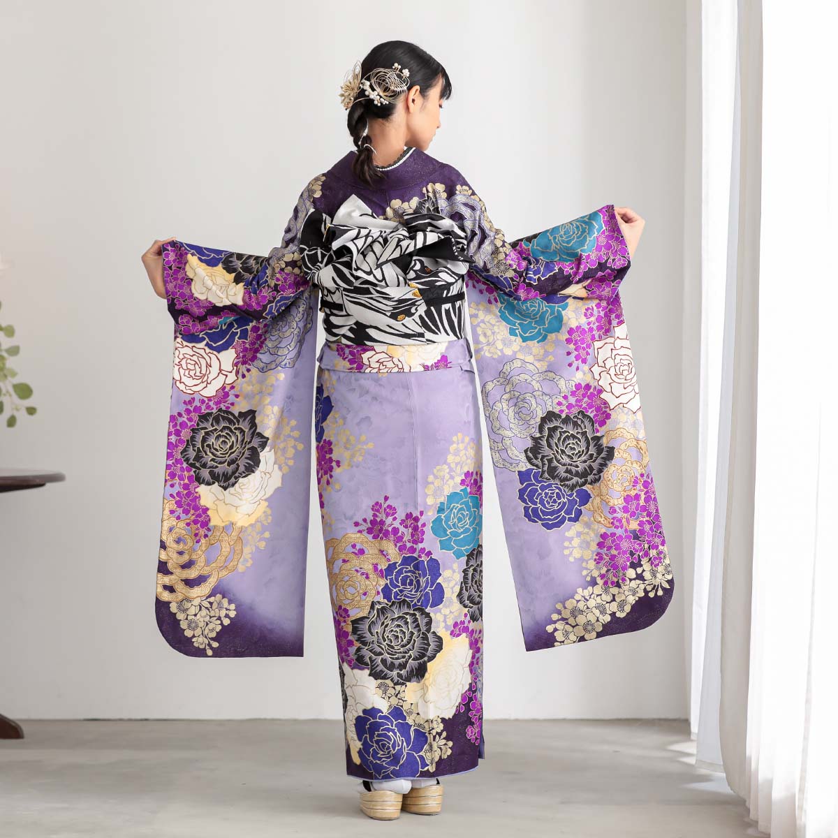 楽天市場】【成人式 振袖 レンタル】RS1080 正絹 藤紫 薔薇と桜 MURUA