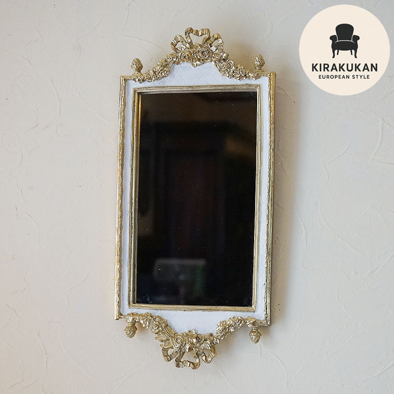 楽天市場】鏡 壁掛け アンティーク トリアノン 飾りミラー ゴールド 鏡