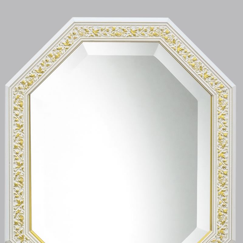 楽天市場】鏡 壁掛け イタリア製 八角ミラー Mirror ホワイト