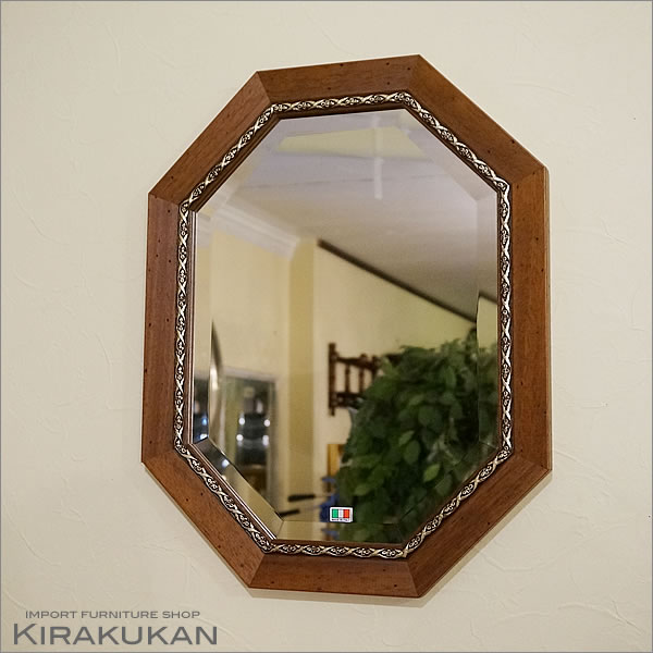 楽天市場】鏡 壁掛け イタリア製 八角ミラー 鏡 木製 開運 風水 八角鏡