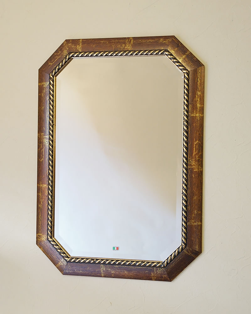 楽天市場】鏡 壁掛け イタリア製 風水 八角鏡 アンティーク調 ウォール