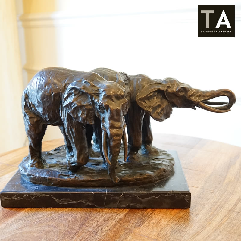楽天市場】アレキサンダー社 2頭の象 ブロンズ像 人気 おしゃれ雑貨