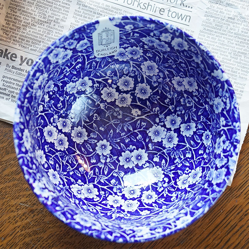 楽天市場】Calico ブルーキャリコ バーレイ社 サラダボウル S イギリス