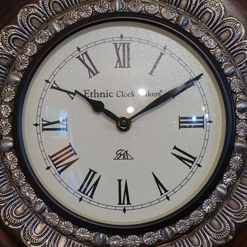 楽天市場】アンティーク風 掛け時計 クォーツ ブラウン＆シルバー