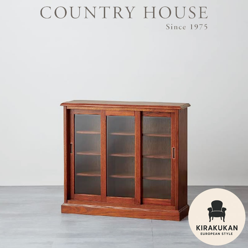 楽天市場】カントリーハウス スリムキャビネット3枚引戸 CDB32 木部色