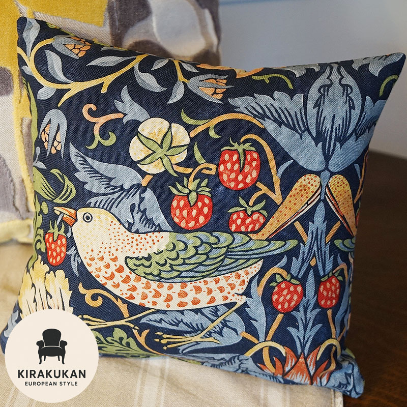 楽天市場】ウィリアムモリス クッション 25 Strawberry Thief いちご