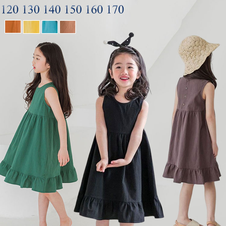 楽天市場】子供 女の子 夏 ワンピース ノースリーブ ガールズ 夏