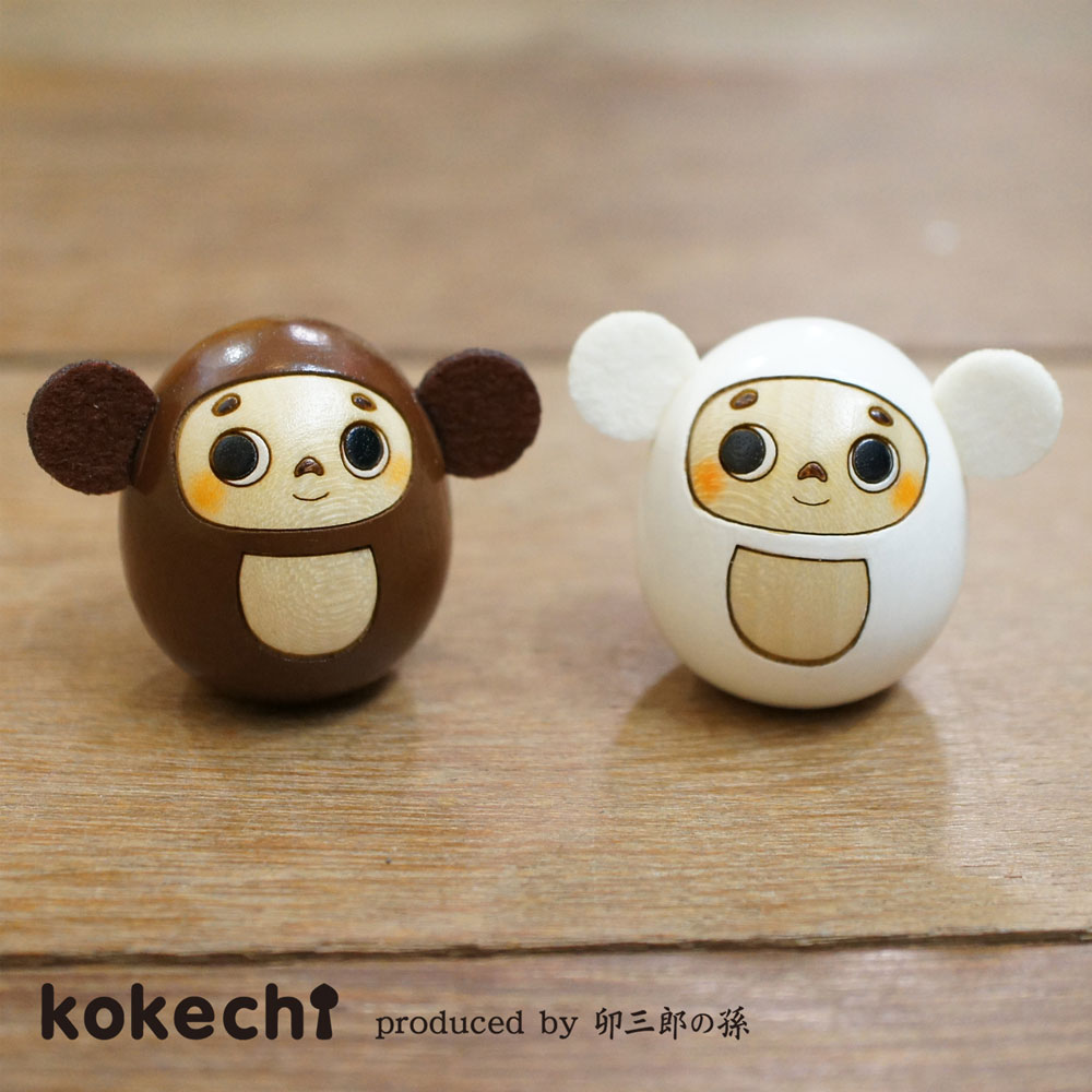 楽天市場】チェブラーシカ【 たまご こけし 】 茶 ・ 白 by kokechi