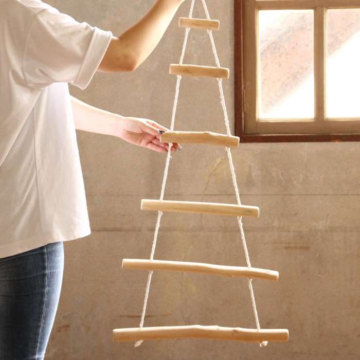 流木風壁掛けツリーラダー Lサイズ はしご 飾り 装飾 ウッドラダー