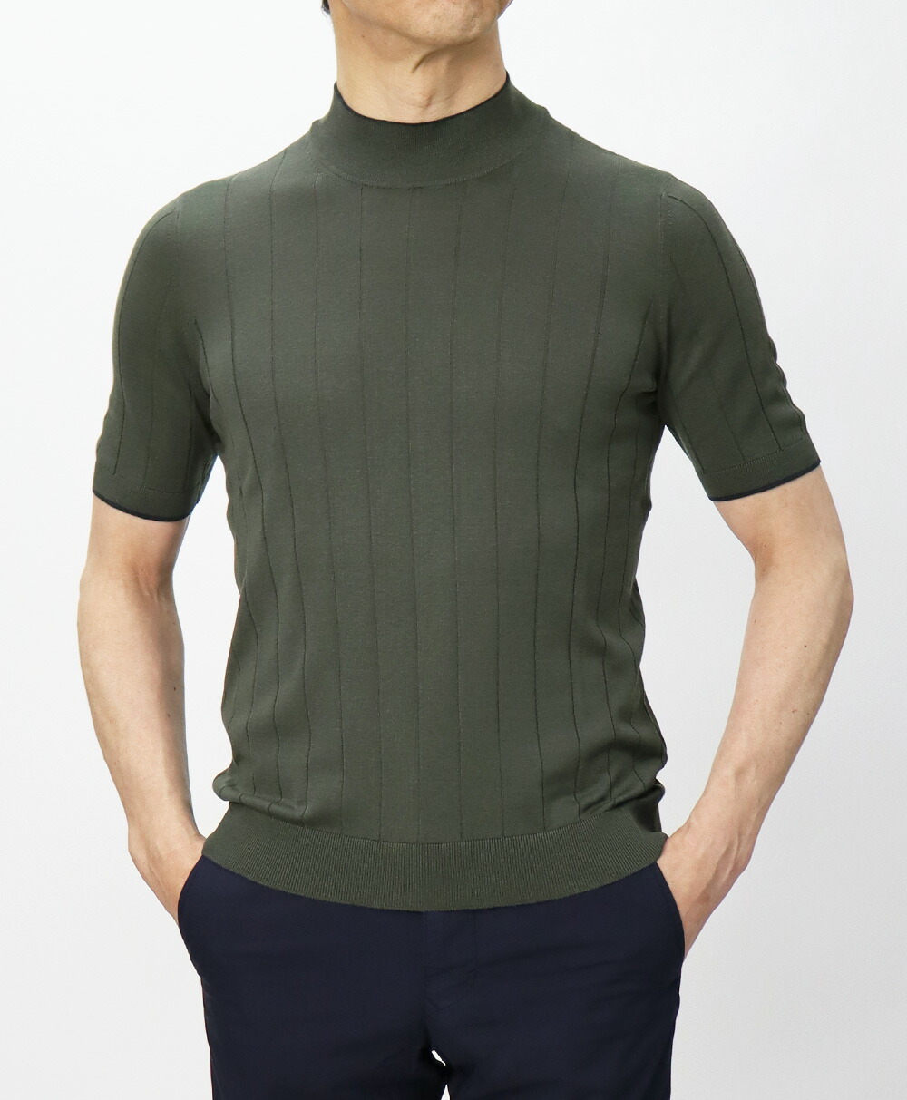 グランサッソ / GRANSASSO / モックネック ニット Tシャツ / 針抜き