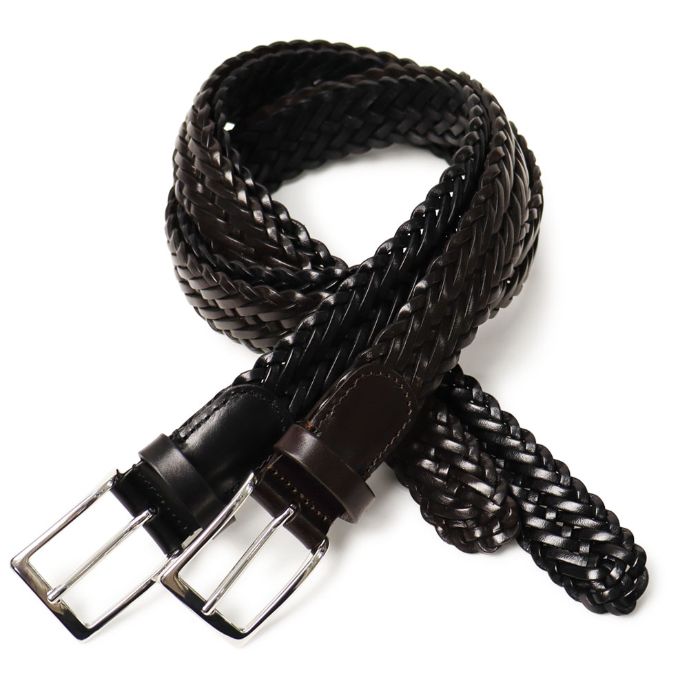 アンダーソンズ / Anderson's / レザー メッシュ ベルト 【ブラウン