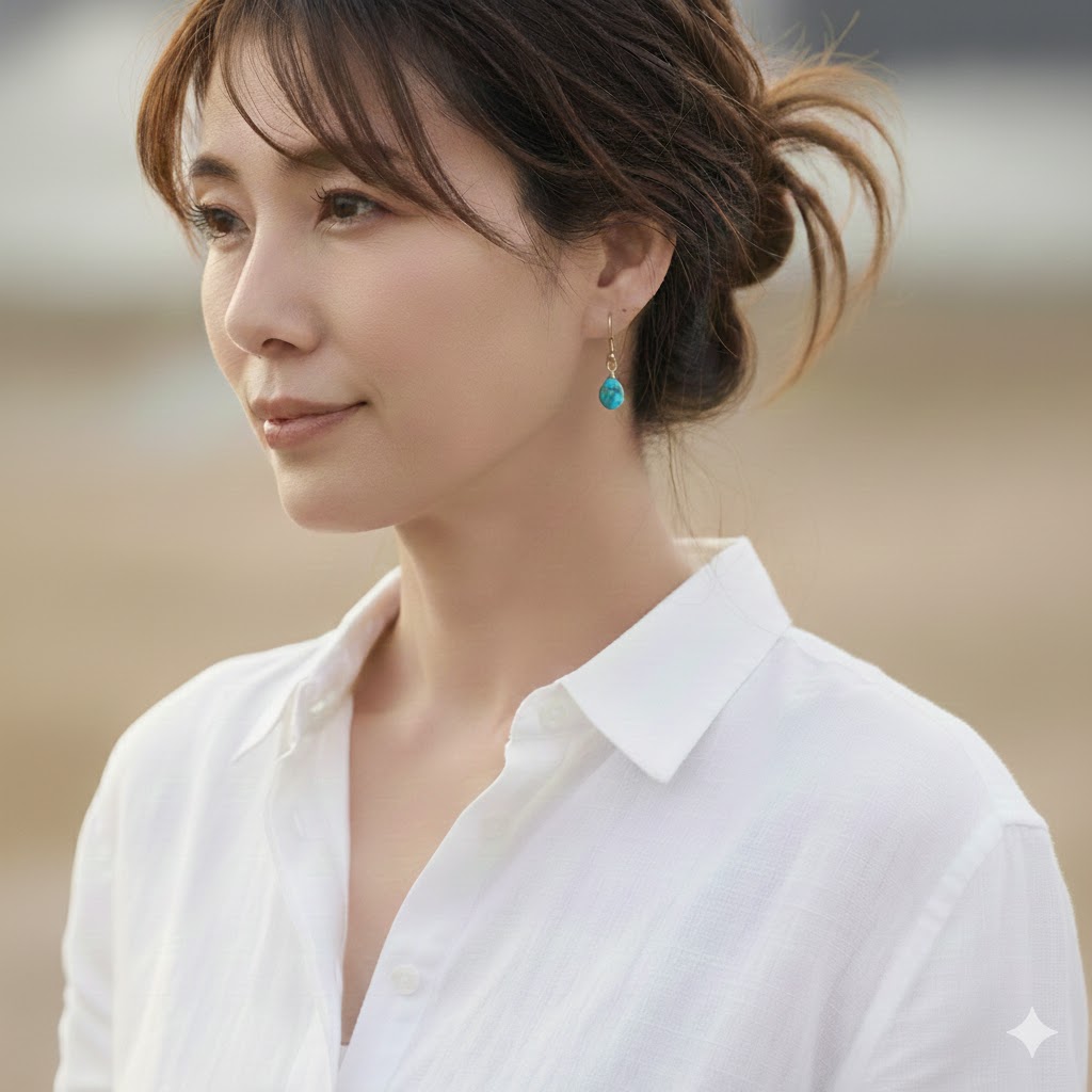 楽天市場】天然石ピアス ターコイズ ピアス カッパーターコイズ