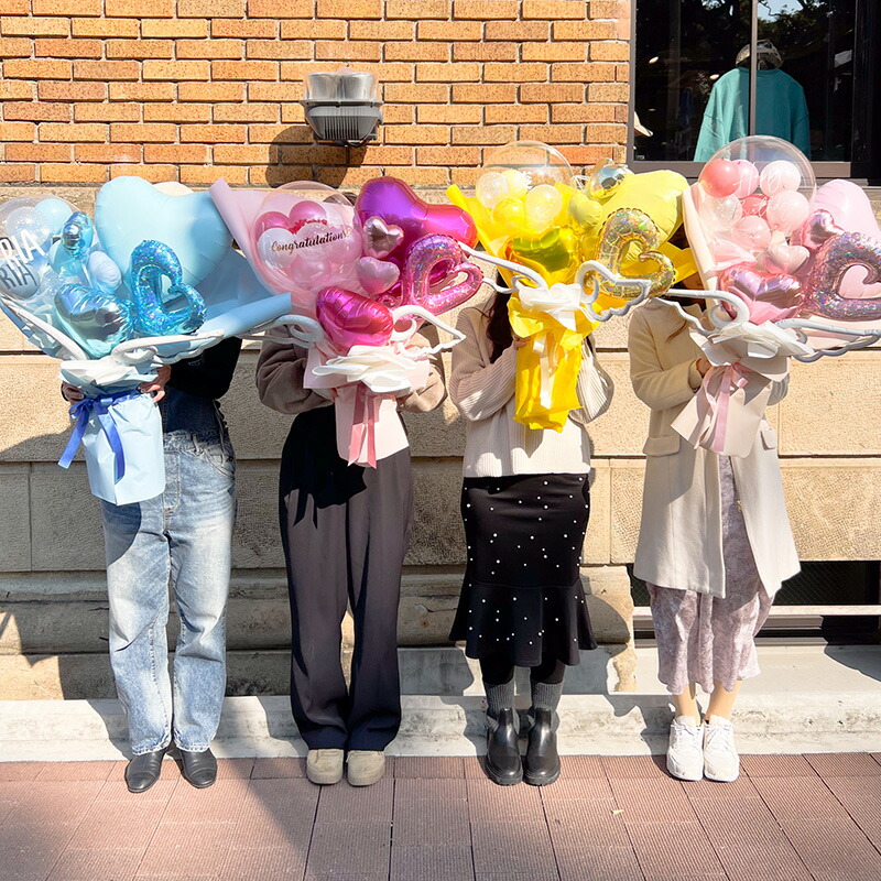 卒業 花束 大きい 80cm 名入れ Bigバルーンブーケ 【膨らませてお届け