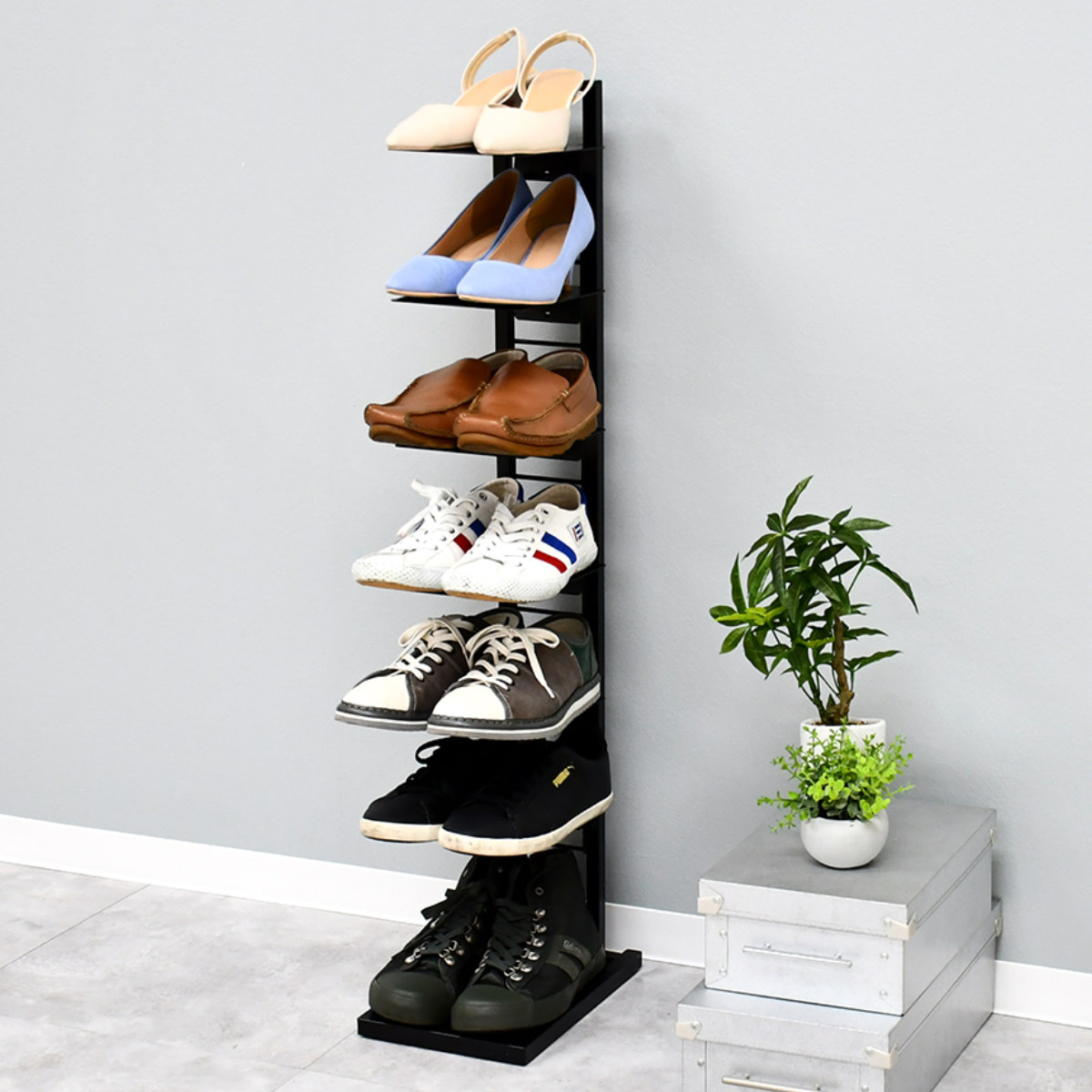楽天市場】シューズラック フロートシューズラックシングル 7段