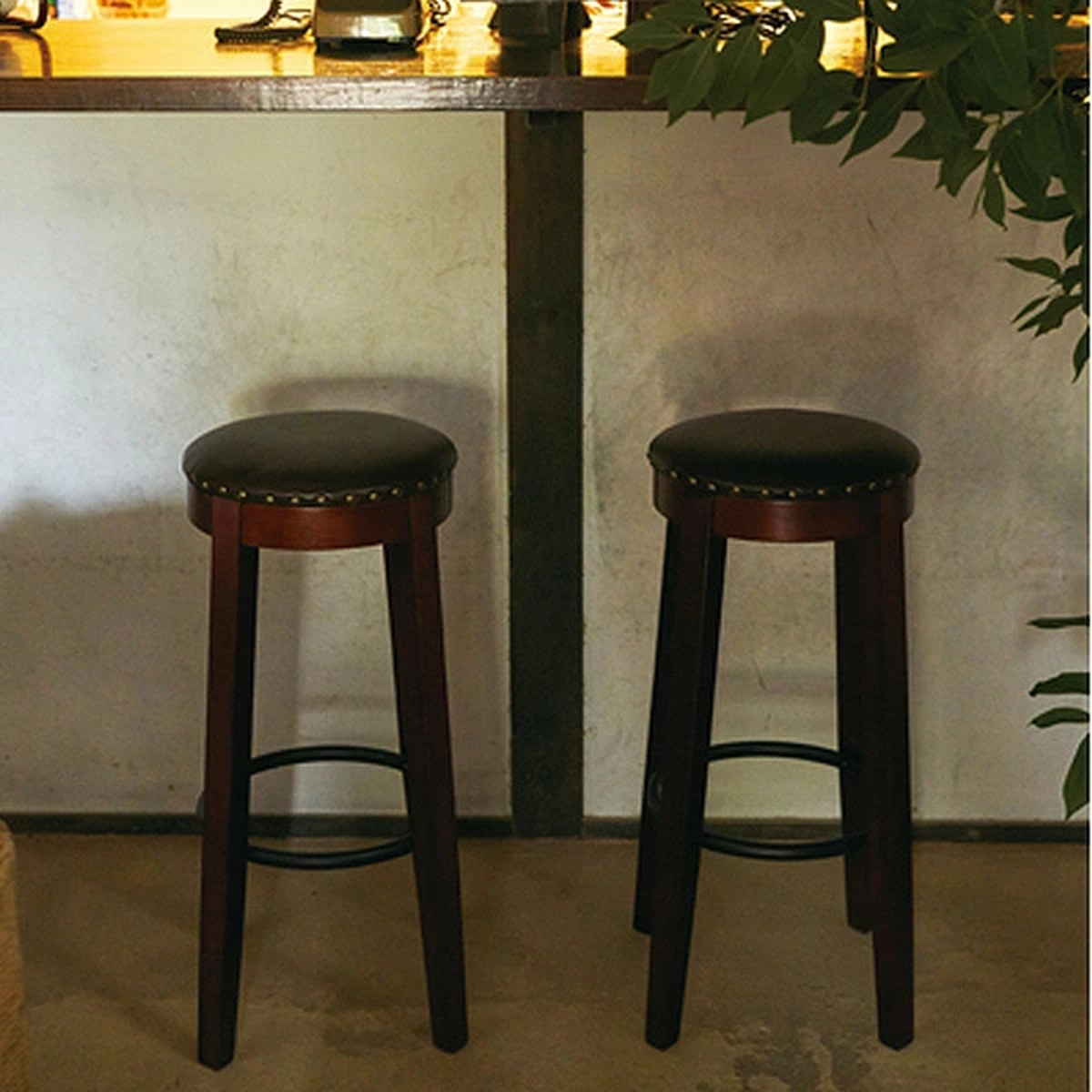 楽天市場】カウンタースツール 高さ70cm スツール ソフトレザー 木製