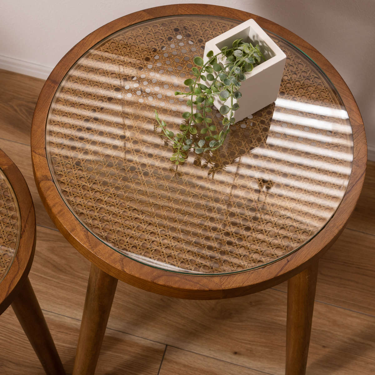 楽天市場】サイドテーブル Mサイズ 高さ50cm ラウンドガラステーブル