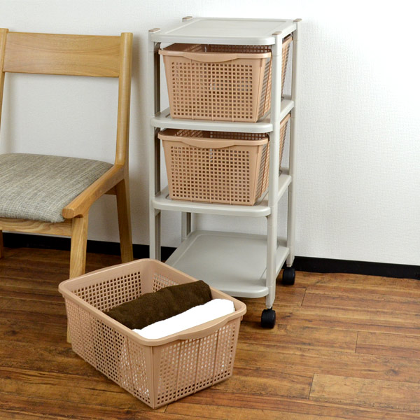 楽天市場】収納ラック 3段 引き出し 幅31×奥行43×高さ75cm ベーシック