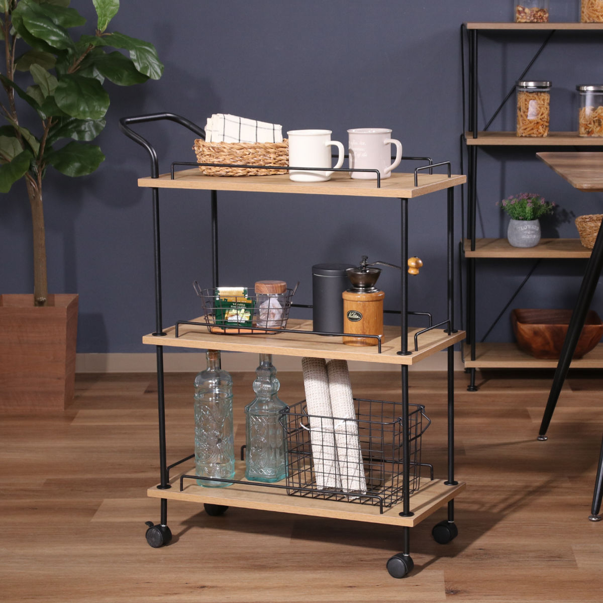 楽天市場】EZBO キッチンワゴン 3段 工具不要 （ ワゴン 棚 キッチン