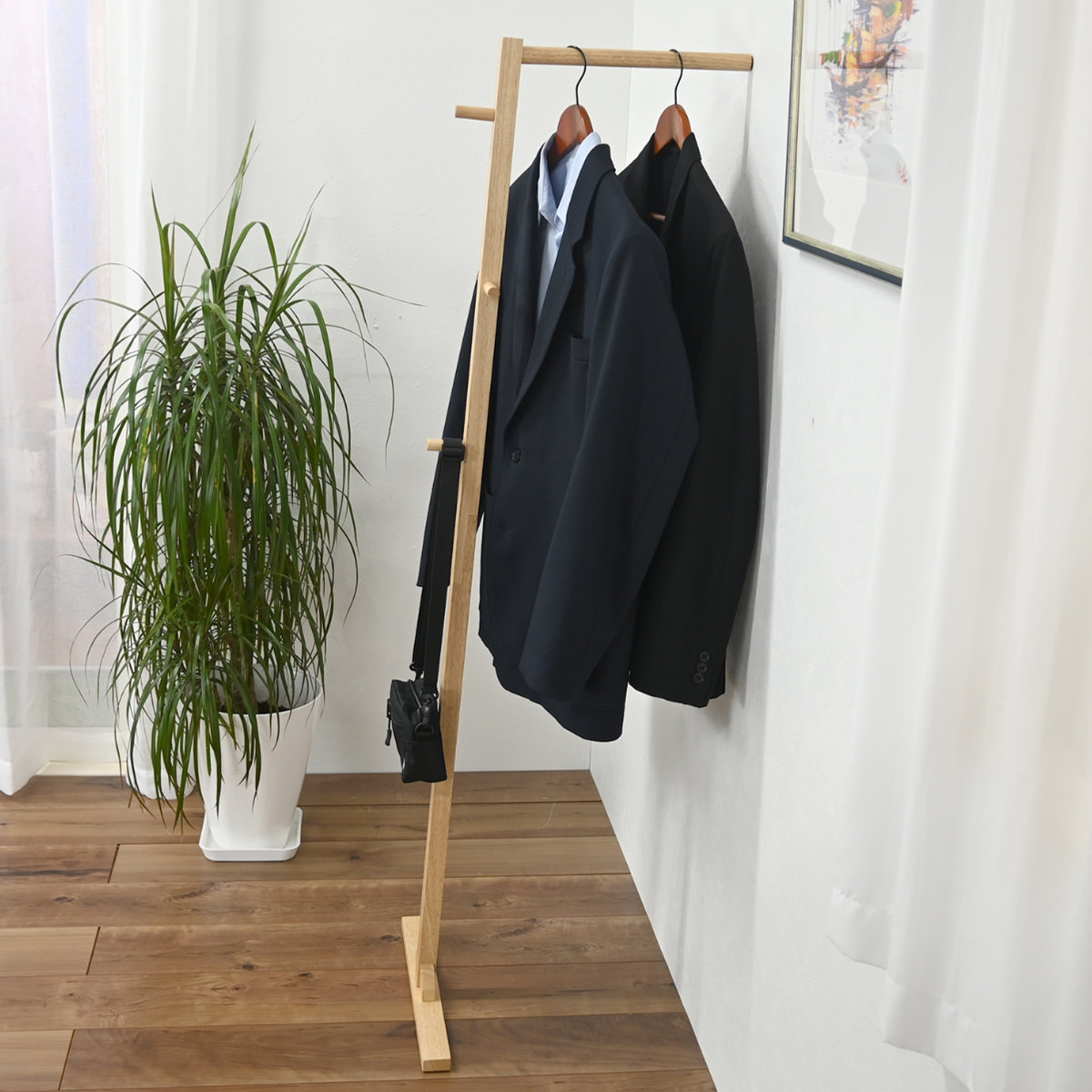 楽天市場】ハンガーラック スタンド型 幅40cm 木製 （ ハンガー ラック