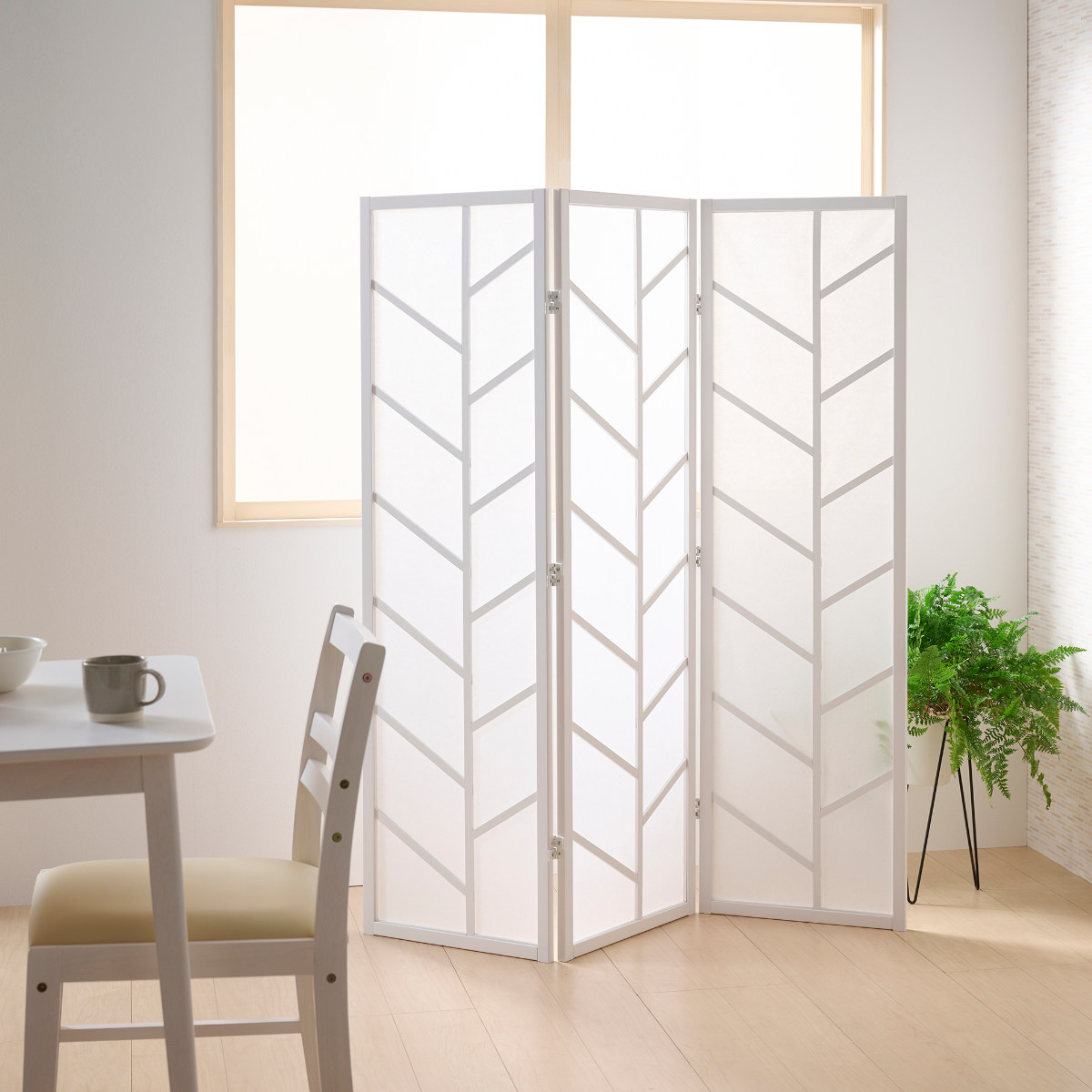 楽天市場】衝立 3連 ホワイト 高さ150cm 木製スクリーン