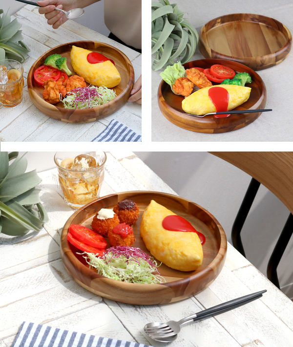 楽天市場】プレート 27cm カフェ ボウルプレート 皿 食器 木製食器