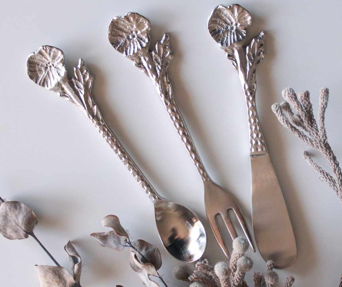 楽天市場】ティースプーン 14cm ブラスカトラリー フラワー ポピー