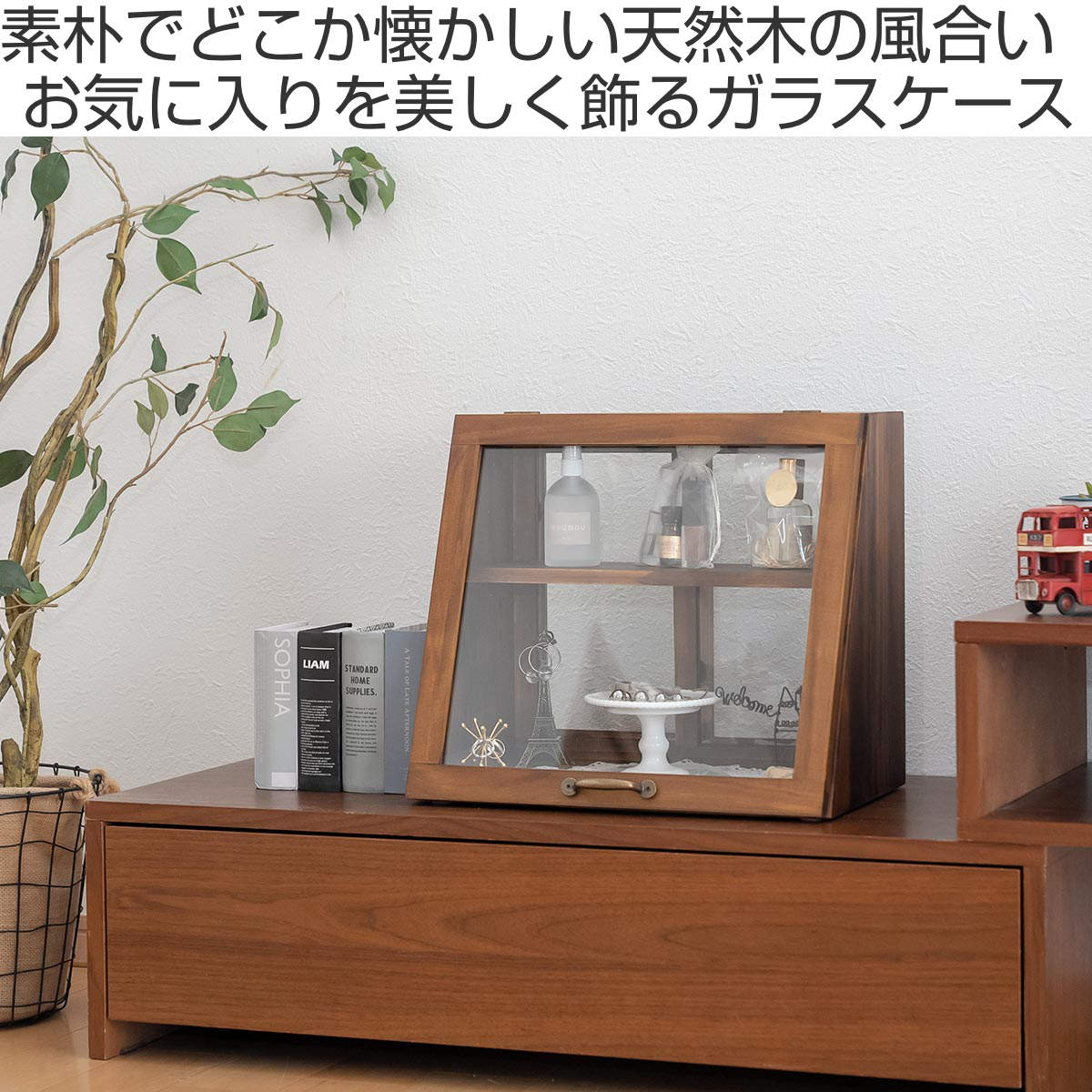 楽天市場】ガラスケース 幅40cm 2段 カウンター上収納 可動棚 ラック