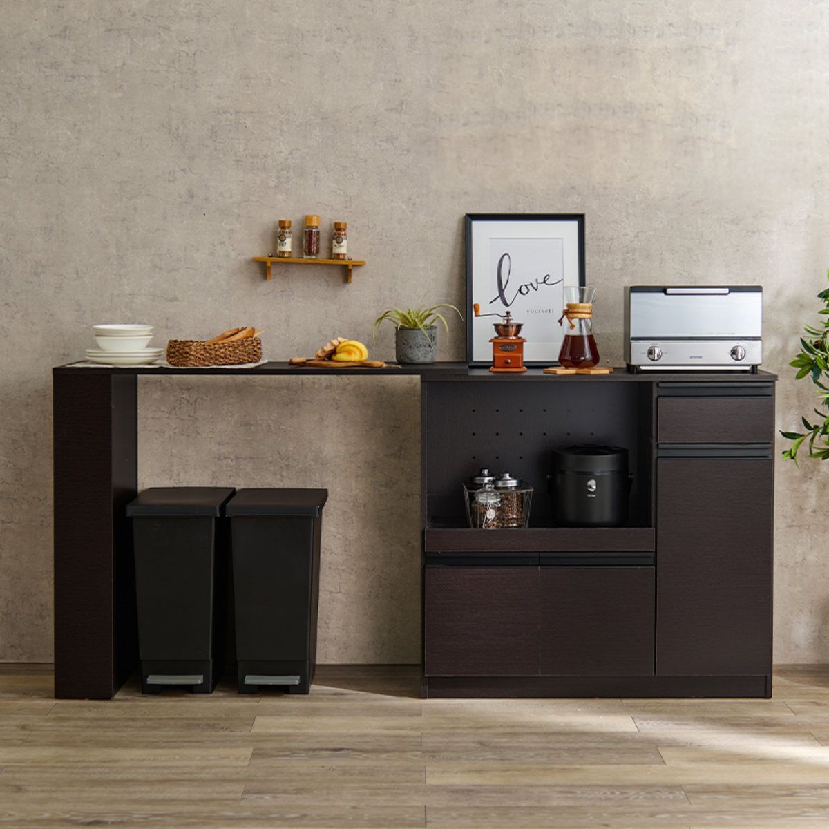 楽天市場】キッチンカウンター 伸縮タイプ 北欧風 幅104-178cm