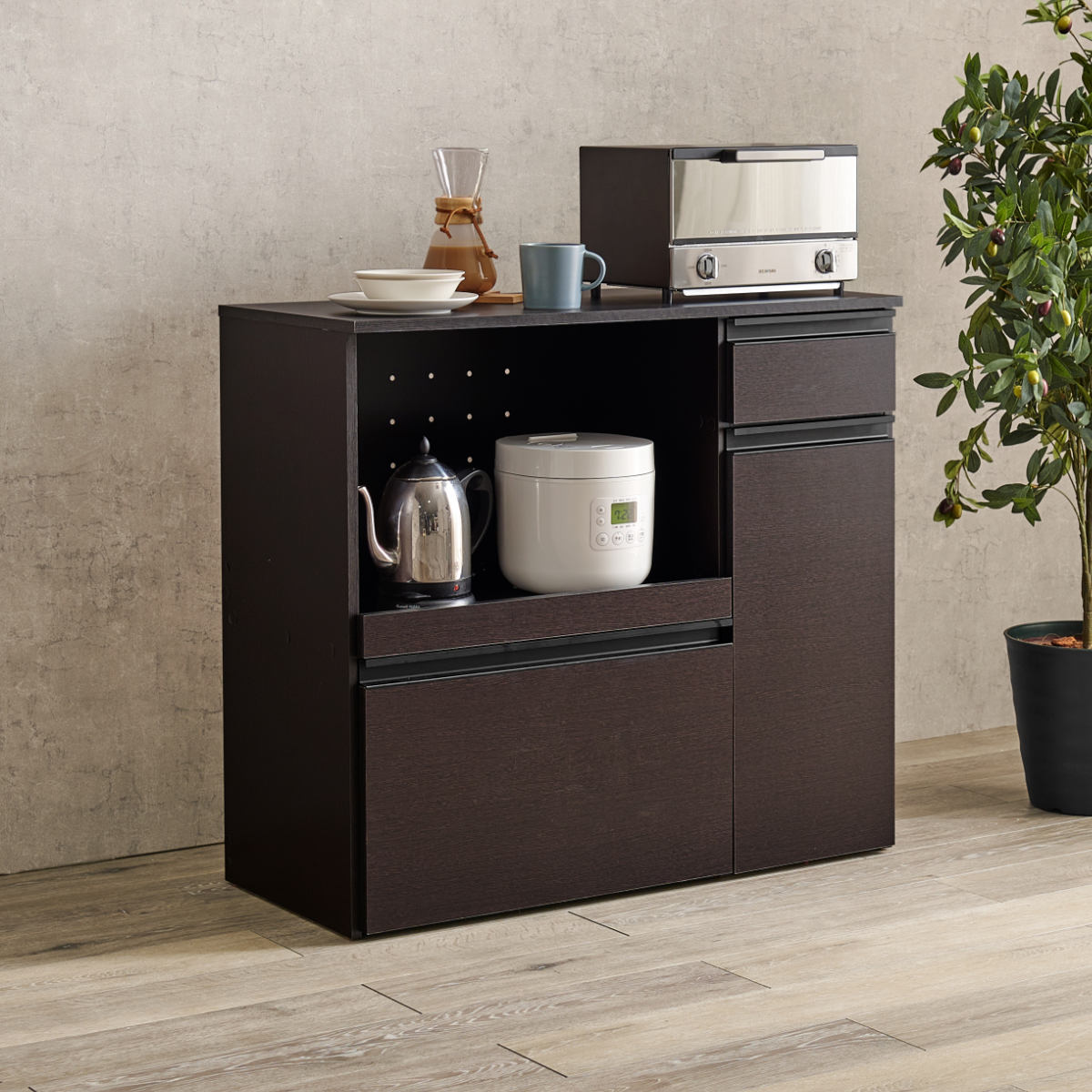 楽天市場】キッチンカウンター 幅89cm 収納庫タイプ キャビネット