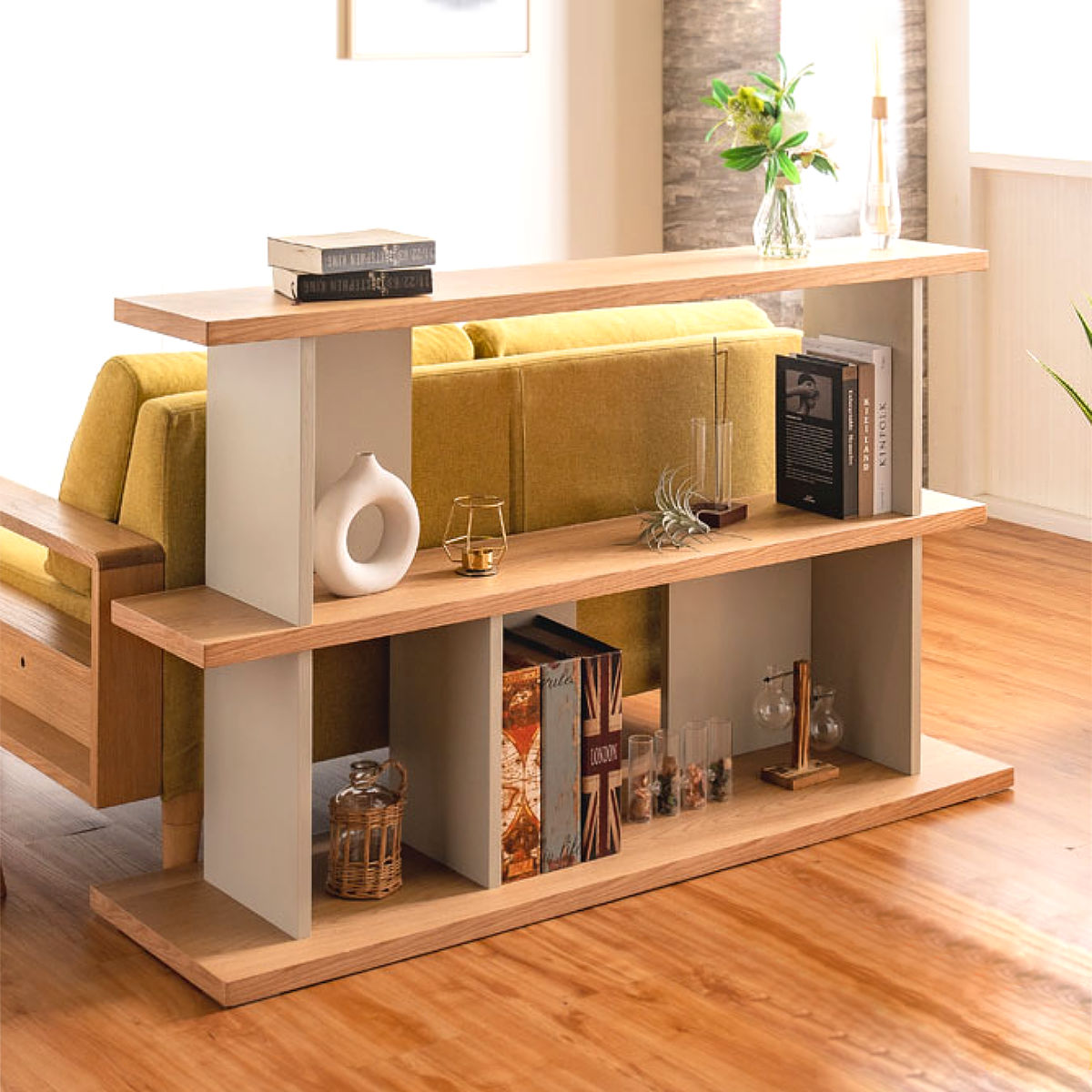 楽天市場】オープンシェルフ 幅140cm 天然木 くすみカラー （ シェルフ