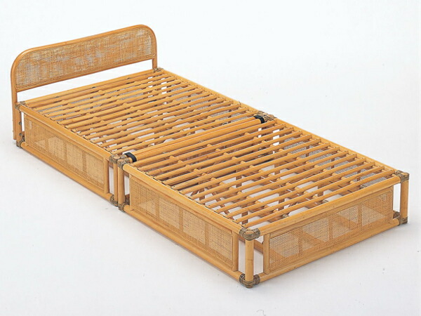 楽天市場】籐 シングルベッド 軽量 2分割 ラタンフレーム （ 送料無料