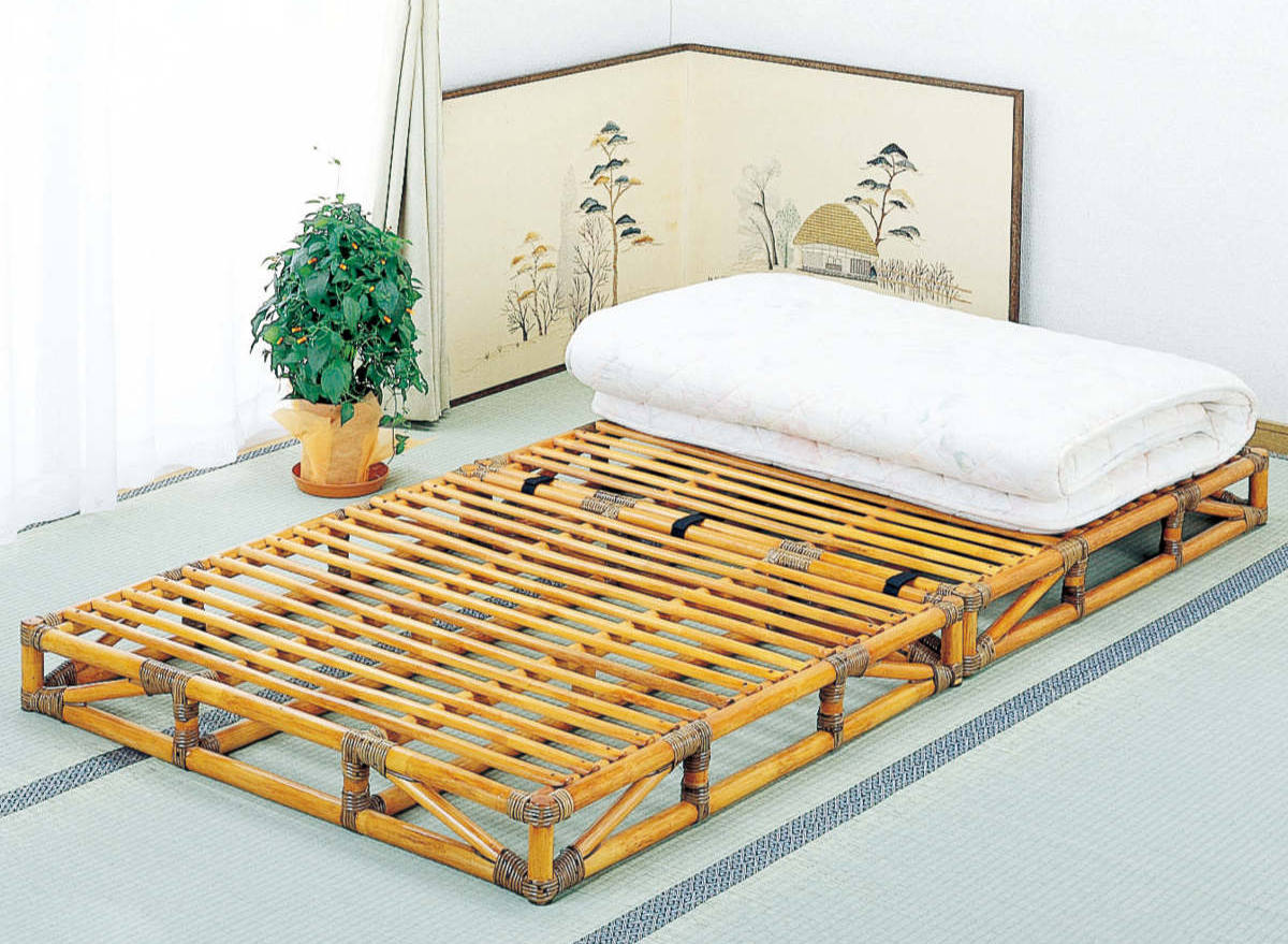 楽天市場】籐 すのこベッド 軽量 シングルサイズ 籐枕付き （ 送料無料