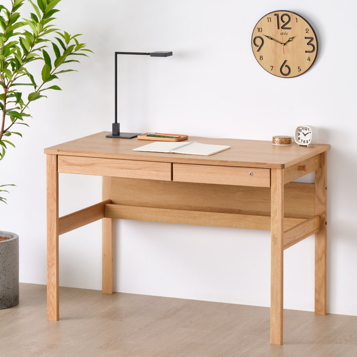 楽天市場】学習机 幅105cm シンプル 木製 （ デスク 机 勉強机 学習