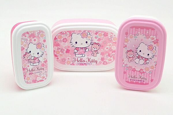 楽天市場】お弁当箱 シール容器 3個入 入れ子式 ハローキティ サクラ