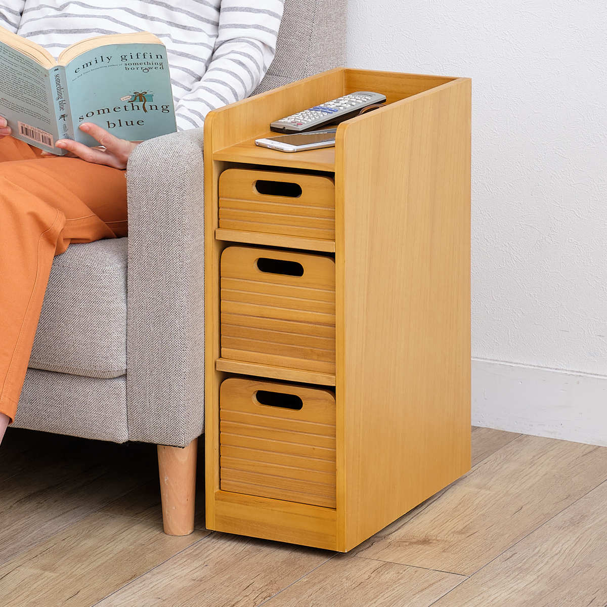 楽天市場】トレイワゴン 幅20cm 3段 天然木 桐製 完成品 キャスター付