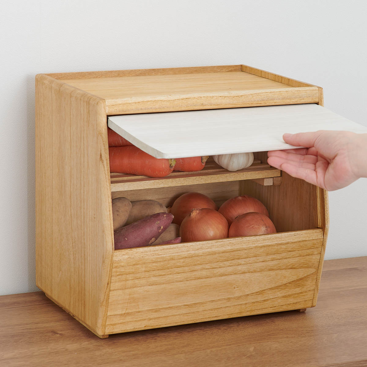 楽天市場】野菜ストッカー KIRISAI 桐のやさい櫃 （ 桐 根菜 野菜 収納