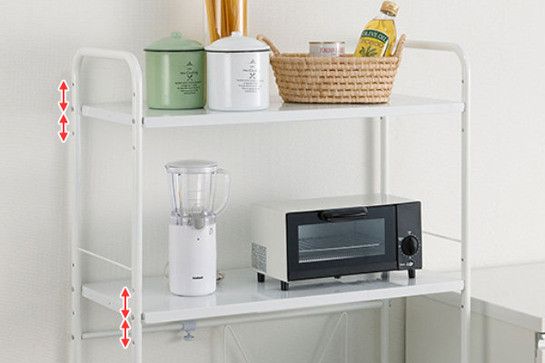 楽天市場】ゴミ箱上ラック 幅55〜85cm 伸縮式 調理家電ラック スチール