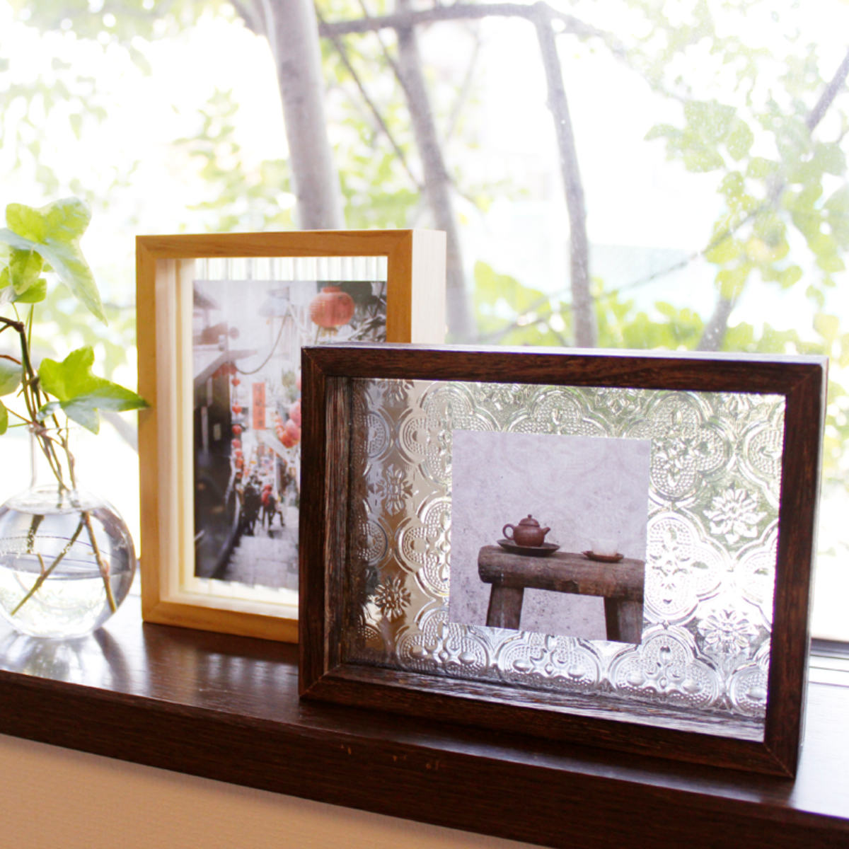 楽天市場】フォトフレーム ベゴニア レトロガラス L判 ポストカード