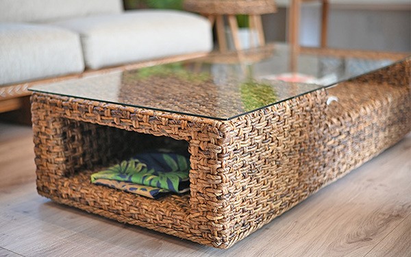 楽天市場】ローテーブル 幅120cm ガラス天板 ハワイアンリゾート風