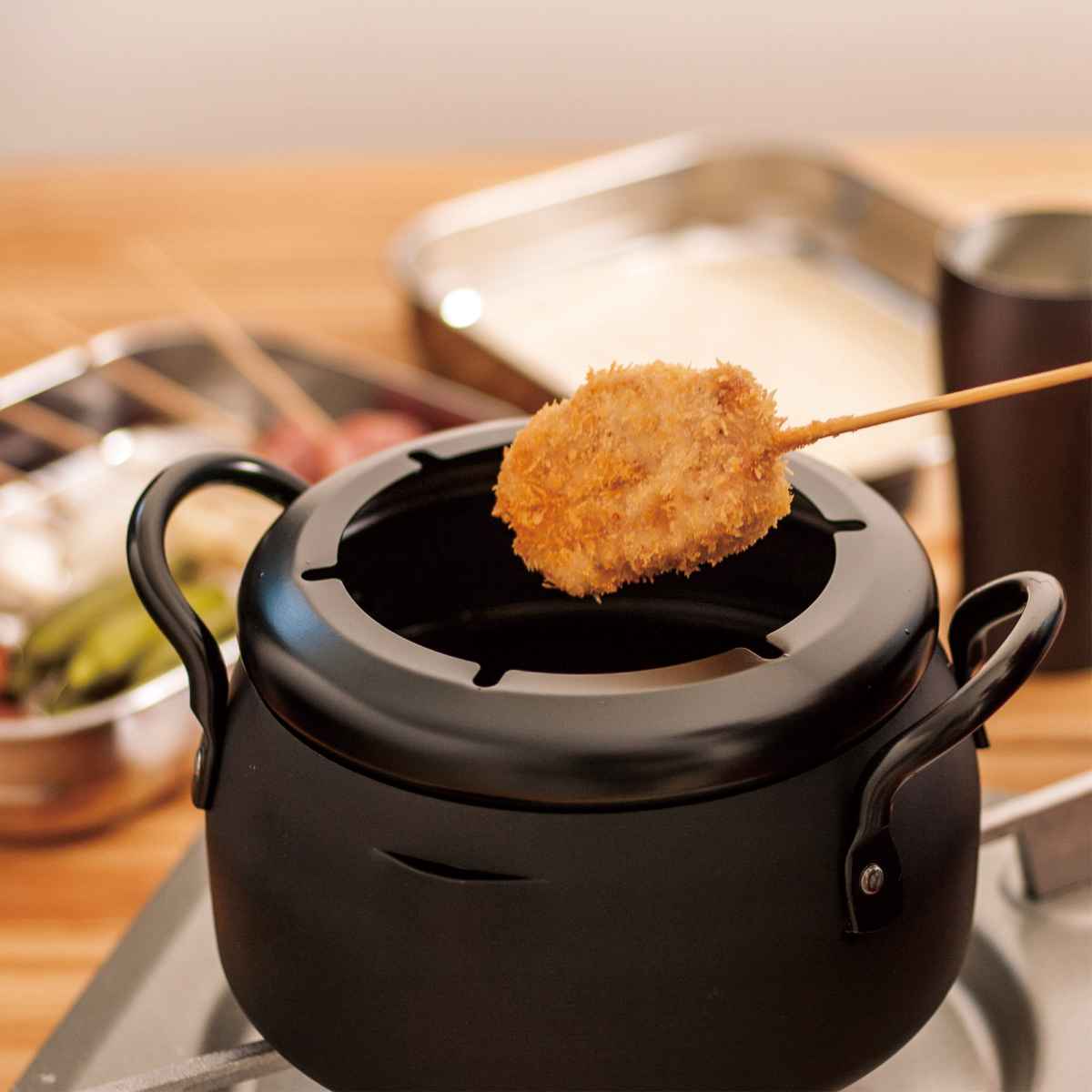 楽天市場】串揚げ鍋 16cm IH対応 燕三 日本製 （ ガス火 IH 対応 卓上