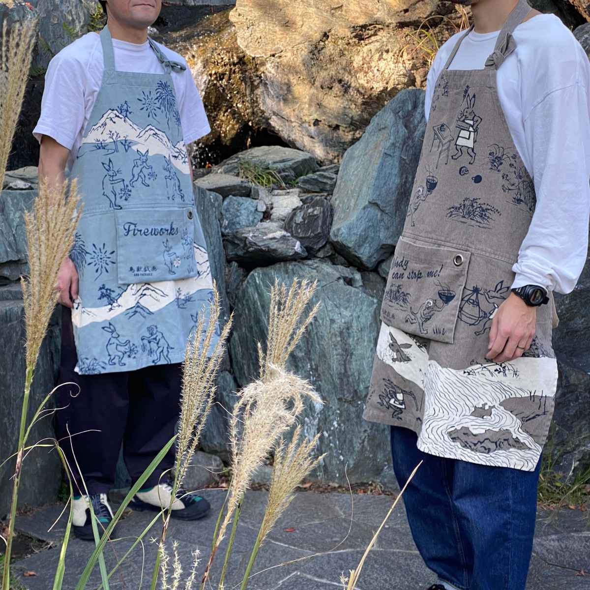 楽天市場】エプロン 綿100％ ポケット付き 鳥獣戯画 クッキング