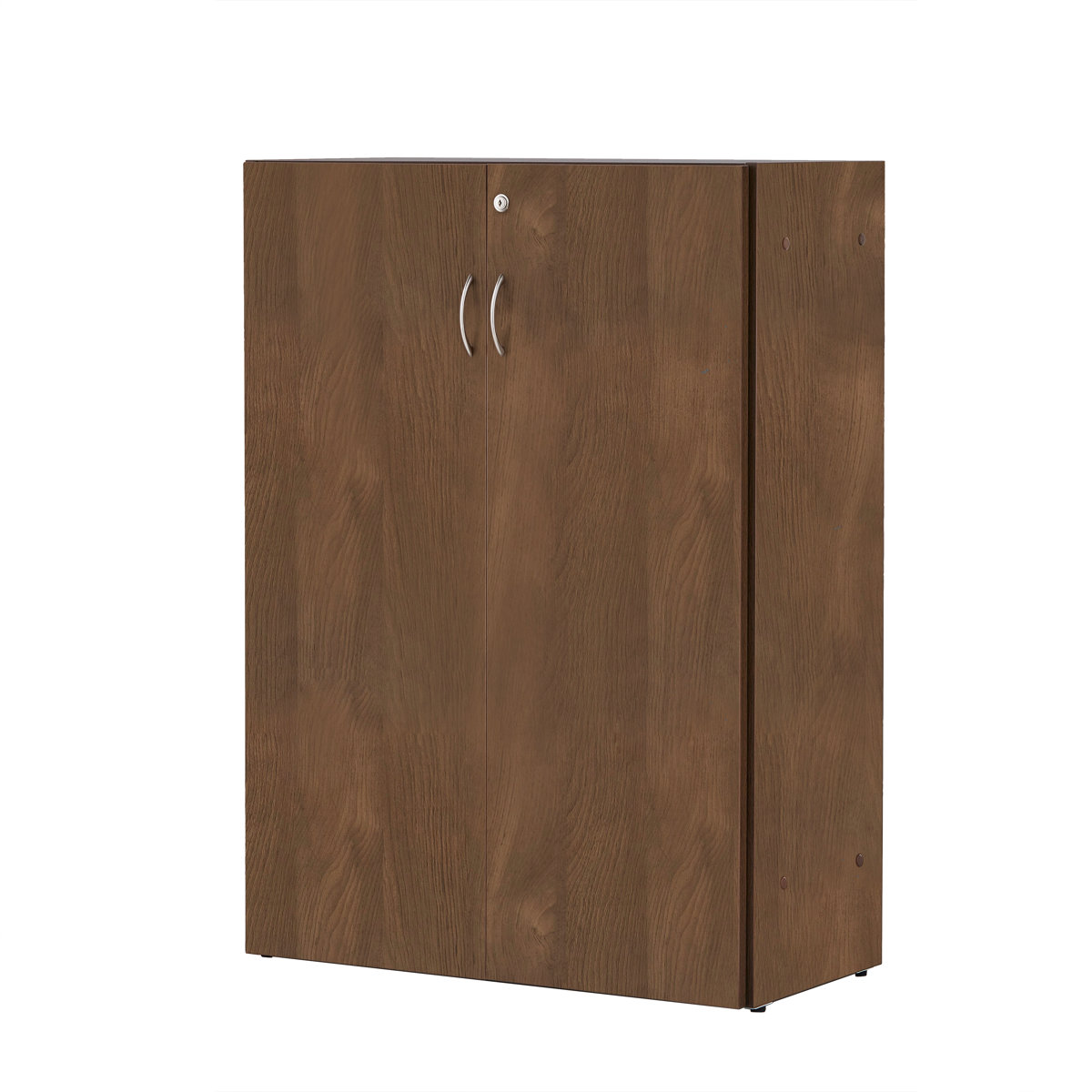 楽天市場】ローシェルフ 本棚 3段 鍵付 全面扉 ウォールナット調 幅