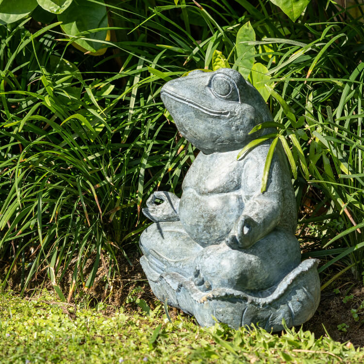 ヨギーカエル石像B ストーンオブジェ【54236】 /アジアン雑貨・バリ雑貨